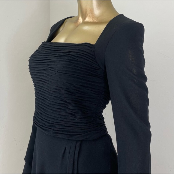 DEADSTOCK VINTAGE RENA LANGE BERGDORF GOODMAN WOOL LONG SLEEVE KNEE LENGTH DRESS - Picture 12 of 15